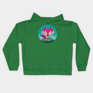 Hot pink fox Kids Hoodie